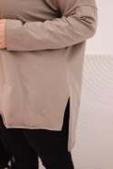 Bluzka damska bawełniana Plus Size asymetryczna z długim rękawem fango