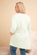 Sukienka damska Plus Size z wiskozy z luźnym fasonem i długim rękawem miętowa