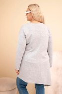 Sukienka damska Plus Size z wiskozy z luźnym fasonem i długim rękawem szara