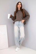 Sweter damski z dodatkiem moheru i wełny o luźnym fasonie fango