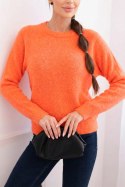 Sweter damski z baby alpaki z długim rękawem pomaranczowy