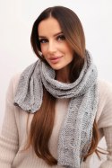 Szalik damski wełniany klasyczny z warkoczowym splotem KN22 szary