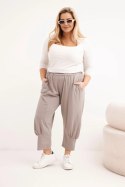 Spodnie damskie Plus Size z obniżonym krokiem i gumką w pasie fango