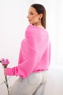 Sweter damski wiskozowy asymetryczny typu nietoperz jasno różowy