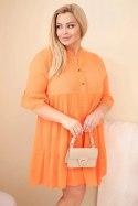 Sukienka damska bawełniana Plus Size z falbanami pomarańczowa