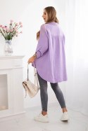 Koszula bawełniana muślinowa Plus Size fioletowa