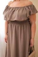 Sukienka damska Plus Size z falbaną i elastyczną talią fango
