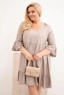 Sukienka damska Plus Size wiskozowa z ażurowym zdobieniem fango