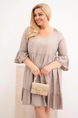 Sukienka damska Plus Size wiskozowa z ażurowym zdobieniem fango