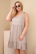 Sukienka damska Plus Size wiskozowa z koronką bez rękawów fango