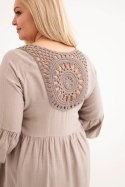 Sukienka damska Plus Size wiskozowa z ażurowym zdobieniem fango