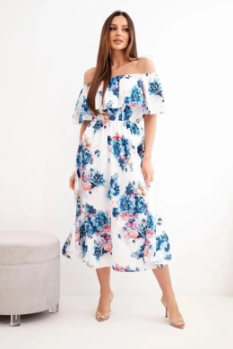 Sukienka damska wiskozowa hiszpanka w kwiaty jeansowa