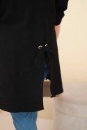 Koszula damska Plus Size bawełniana z guzikami i kołnierzem czarna