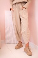 Komplet new punto bluza + spodnie ciemny beżowy