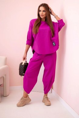 Komplet new punto bluza + spodnie ciemny fioletowy