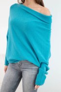 Sweter damski wiskozowy asymetryczny typu nietoperz morski