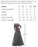 694-2 MIRELLA Elegancka rozkloszowana sukienka maxi z cekinowymi rękawami - czekoladowy brąz