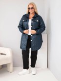 Kurtka damska Plus Size pikowana z kołnierzem i kieszeniami granatowa