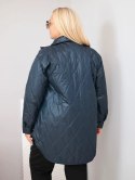 Kurtka damska Plus Size pikowana z kołnierzem i kieszeniami granatowa